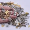 Charms 10/20/30Pcs Vintage Random Christmas Deer Snow Socks Tree Gloves Santa Claus Pendant Findings Tibetan Jewelry Bulk Kits