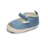 İlk Yürüyüşçüler Bebek Erkekler Çocukların Yumuşak Sole Denim İlk Walker Mavi Pamuk Moda Apartman Ayakkabıları Sandalet 230330