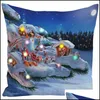 Travesseiro de travesseiro LED de Natal 45x45cm de pelúcia em casa sofá decorativo na fronha iluminada entrega criativa de parto têxteis de jardim bedd dhgpx