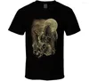 Męskie koszule T Fajne szkielet księżycowe czaszki graficzne