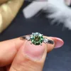 Wedding Rings Green Sapphire Dainty Ring for Women Single Crystal Gemstone Anniversary Voorstel Geschenk Moederdag Herwedding Brit22