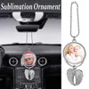 100 Stücke Sublimation Auto Ornament Dekorationen Engelsflügel Form leer heiß Transferdruck Verbrauchsmaterialien DoubleSided Hanger