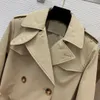 Designer feminino Trench Coats blusão tecido à prova d'água cinto trespassado casaco blusão de comprimento médio sem saco de pó logotipo da marca design roupas