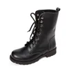 2023 New Winter Women Buckle Motorcycle Boots British Style Gothic Punk Low Heel Black Botas Mujer Shoe Plus Size L230704