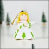 Christmas Decorations Soft Clay Angel Ornament Pink Blue White Skirt Girl Hanging Pendant Merry Baby Gift Drop Delivery Home Garden Dhggl