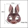 Máscaras de festa Bunny Mask Animal EVA Half Face Rabbit Ear para Páscoa Halloween Mardi Gras Costom Drop Deliver