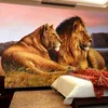 Fonds d'écran Personnalisé Papier Peint HD 5D Dominateur Lion Animal Pographie TV Toile de Fond Mur Grand Mural Salon Papier