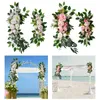 Decorative Flowers 2Pcs Wedding Arch Flower Centerpiece Green Leaves Garland Artificial Swag For Wall Background Home Holiday Arbor