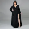 Sukienki plus size elegancki luksus plus kobiety ubranie seksowne v szyja długie 5xl eleganckie szaty ekstremalne seksowność kobiet 230330