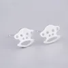 Stud Earrings FENGLI Cute Children Girls Charm Silver Monkey Big Mouth Earring Birthday Kid Kitty Jewelry Wholesale