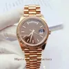 2024 Men Watch 40/36mm 18k Rose Gold 3235 Movement Automatic DJ Factory Mens Bracelet Watches Triangular Pit Pattern Outer Ring 228235