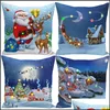 Travesseiro de travesseiro LED de Natal 45x45cm de pelúcia em casa sofá decorativo na fronha iluminada entrega criativa de parto têxteis de jardim bedd dhgpx