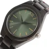 Zegarek wysokiej jakości czarny pełny bambusowy drewniany zegarek lustro gładkie kwarcowe kwarc na rękę męską standardowe zegar Relogio Masculino esportiv