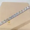 Bijoux en diamant entièrement glacé de luxe 925 Bracelet de chaîne de tennis Moisanite Silver 6,5 mm 6,5 mm