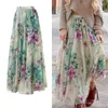 Spódnice prezent Boho Women Floral Jersey Gypsy Long Maxi Full Summer Beach Sun Holiday Casual Fashion 230330