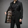 Men's Trench Coats Large 6XL 7XL 8XL Medium Long Coat Male 2023 Business Casual Men's Wear Dad Suit Collar Fat Big Size