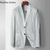 Herrspårvarumärke Högkvalitativ herr Blazer 2023 Ny Spring Summer Solid Color Light Luxury Single-Breasted Thin Style Slim Fit Suit Jacket W0329