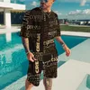 Męskie dresy, zwykły garnitur przyczynowy krótki rękaw Summer Maple Leaf Beach Shorts Sportswear 2 -częściowy zestaw dla mężczyzn odzież 230330