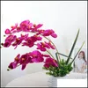 Decoratieve bloemen kransen orc kunstmatige doe -het -zelf vlinder zijden bloemboeket phalaenopsis home decoratie 6 kleuren drop del dhyjjjjjjjjjjjj