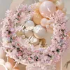 Decorative Flowers Pink Rose Floral Row Wedding Backdrop Flower Stand Arrangement Decor Arch Frame Event Party Prop Floor Window Display