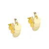 Backs Earrings Gold Color Non-Piercing Ear Clip For Women Round 2023 Ladies Fashion Jewellery