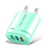 Colorful 3 USB Cube Charger wall AC Adapter 2.4A For iphone 14 pro max /samsung S23 Ultra/S23