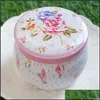 Gift Wrap Portable Drum Shaped Tin Boxes Flower Tea Container Cans Candy Cookie Box For Party Gifts Package Drop Delivery Home Garde Dhaqb