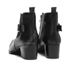 Christia Bella Winter Winter Black Toe Business Business Shoes Mid Party Party Botas curtas forma