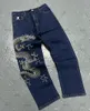 Jeans da uomo American street hiphop ripristina i jeans con stampa Colonia y2k High skateboard dance vibe wind pantaloni larghi gamba dritta 230330