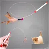 猫のおもちゃワイヤーおもしろいおもちゃとフェザーベルスティックペット用品ティーザースレッドドロップデリバリーホームガーデンdhmfw