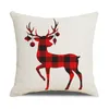 Pillow Case 1PC Christmas Tree Elk Pillowcase Flax Cushion Cases Cover Covers Home Decor Year Xmas Gift