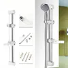 Bath Accessory Set Chrome Shower Head Holder Kit Adjustable Riser Slide Rail Bar With Soap Dish