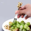 Geschirr-Sets 6 Stück Kaffeelöffel Obstgabeln Dessert Rühren Edelstahl Material Geschenk für Einzugsfreunde MB