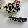 Kosmetiska väskor fall japansk stil plädkvinnor duk handväskor handväska arrangör blyerts läppstift makeup leopard 230329
