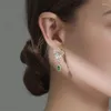 Boucles d'oreilles pendantes de haute qualité plaqué or fleur goutte bijoux mode élégante femme cristal vacances cadeaux pour les femmes