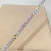 Bijoux en diamant entièrement glacé de luxe 925 Bracelet de chaîne de tennis Moisanite Silver 6,5 mm 6,5 mm
