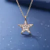 Kedjor 2023 Bohemian Star Moon Sun Crystal Necklace for Women Design Gold Chain Halsband Kvinnliga modesmycken gåvor