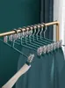 Hangers Racks 10pcs Trouser Pants Organizer Non slip Stainless Steel Clothes Hanger Clip Cabinet Space Saving Drying Rack Sock 230330