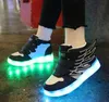Athletic Outdoor Children LED Sneakers For Girl Luminous Shoes Baby Casual Shoes Barn Light Up Sole USB Charging Mesh Breattable Tennis Women W0329