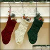 Weihnachtsschmuck Gestrickte Strümpfe Langlebiger Kaminstrumpf Weihnachten Hängende Süßigkeiten Socken Party Hausgarten Dekoration Drop Delive Dhcgx