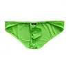 Underpants Ice Silk Transparent Men's Briefs Low Waist Pouch Thin Sexy With Detachable Button Mens Underwear