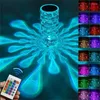 Lampes de table LED lampe en cristal 3/16 couleurs goutte d'eau tactile réglable atmosphère romantique chevet USB rechargeable veilleuse