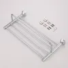 Bath Accessory Set Chrome Perforated Towel Rack Shelf Simple Stainless Steel Bathroom Accessories Single Rod Double Hardware Pendant