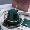 Чашки блюдцы Европейская роскошная керамика кофейная чашка наборы 5 шт с крышкой для посуды ложек подарочная коробка кружки молоко