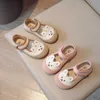 Athletic Outdoor Cute Little Bear Boy Baby Children Fashion Spring and Summer PU Casual Shoes 2023 Spring New Simple Round-toe Kids Girls Flats W0329