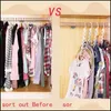 Hangers Racks Clothes 3D Space Saving Magic Clothing Closet Organizer With Hook White Color Drop Delivery Home Garden Housekee Org Dhdm5