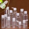 Botella de viaje de plástico de 20ml/60ml/80ml/100ml/120ml, botellas portátiles vacías con tapa abatible para champús y Gel de ducha