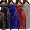 Plus la taille Robes Taille Paillettes Longues Maxi Dres 4XL Été Voir À Travers Rouge Sexy Col En V Transparent Étage Longueur Robe Club Robe De Soirée Vestidos 230330