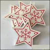 Décorations De Noël Pendentif En Bois 10 Pcs / Lot Blanc Rouge Arbre Ornement Ange Neige Cloche Wapiti Étoile Pour La Livraison À Domicile Jardin Festiv Dh0D7