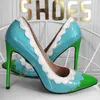 Olomm Yeni Kadınlar Bahar Pompaları Parlak Dantel İşçiliği Stiletto Topuklu Ayak Tip Muhteşem 11 Renk Elbise Ayakkabıları Kadın Boyut Boyut 5-15